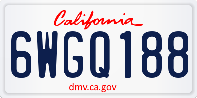 CA license plate 6WGQ188