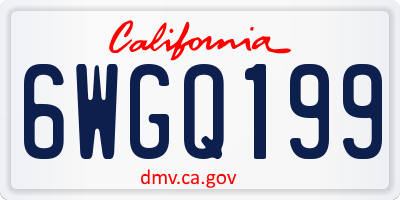 CA license plate 6WGQ199