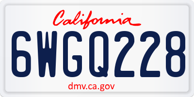 CA license plate 6WGQ228