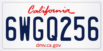CA license plate 6WGQ256