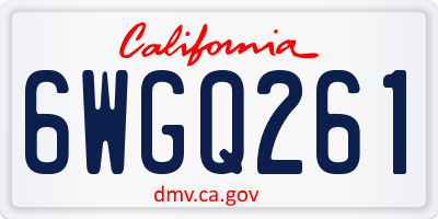 CA license plate 6WGQ261