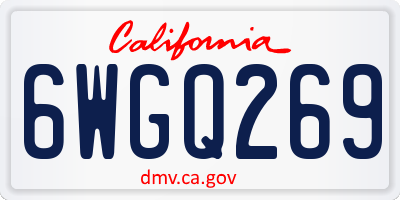 CA license plate 6WGQ269