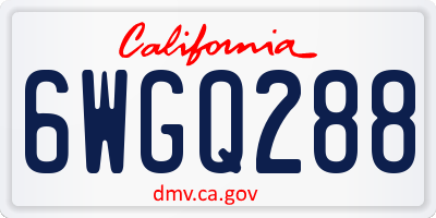 CA license plate 6WGQ288