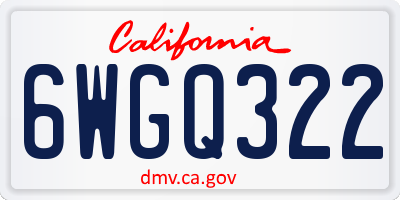 CA license plate 6WGQ322