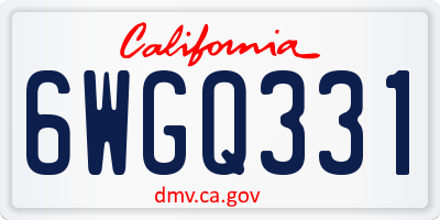CA license plate 6WGQ331