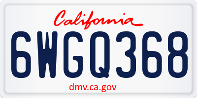 CA license plate 6WGQ368