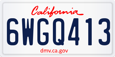 CA license plate 6WGQ413