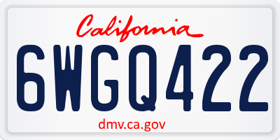 CA license plate 6WGQ422