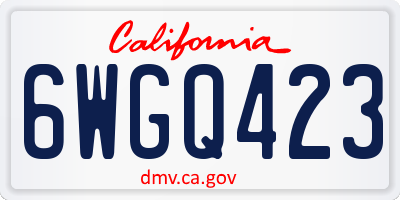 CA license plate 6WGQ423