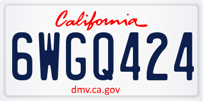 CA license plate 6WGQ424