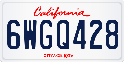 CA license plate 6WGQ428