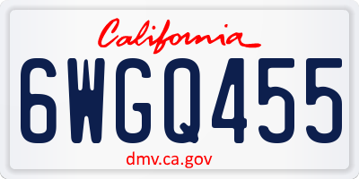 CA license plate 6WGQ455
