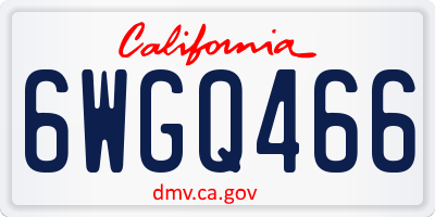 CA license plate 6WGQ466