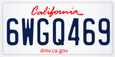 CA license plate 6WGQ469