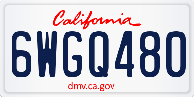 CA license plate 6WGQ480