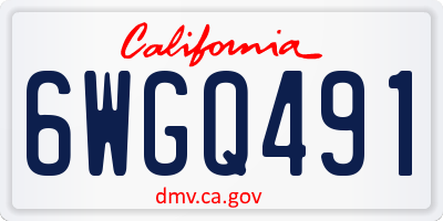 CA license plate 6WGQ491
