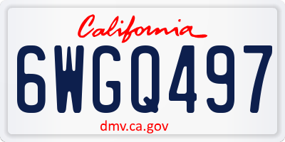 CA license plate 6WGQ497