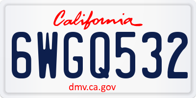 CA license plate 6WGQ532