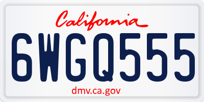 CA license plate 6WGQ555