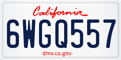 CA license plate 6WGQ557