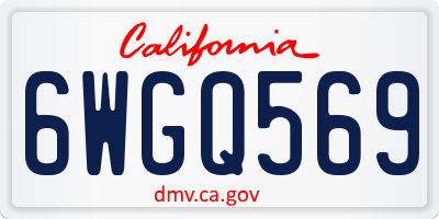 CA license plate 6WGQ569