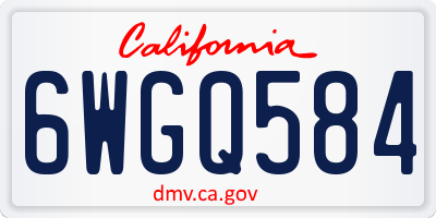 CA license plate 6WGQ584