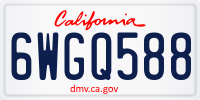 CA license plate 6WGQ588