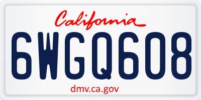 CA license plate 6WGQ608