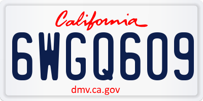 CA license plate 6WGQ609