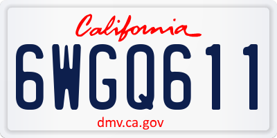 CA license plate 6WGQ611