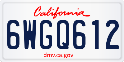 CA license plate 6WGQ612