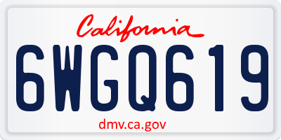 CA license plate 6WGQ619