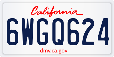 CA license plate 6WGQ624
