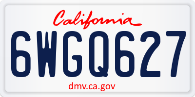 CA license plate 6WGQ627