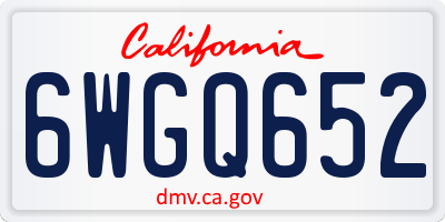 CA license plate 6WGQ652