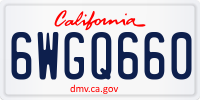 CA license plate 6WGQ660
