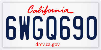 CA license plate 6WGQ690