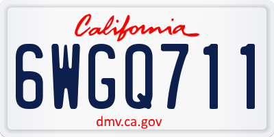 CA license plate 6WGQ711