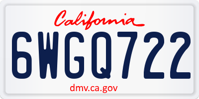 CA license plate 6WGQ722