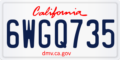 CA license plate 6WGQ735
