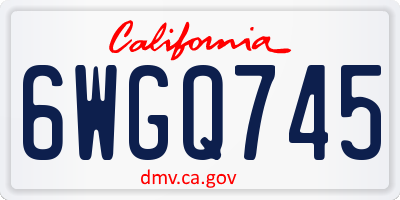 CA license plate 6WGQ745