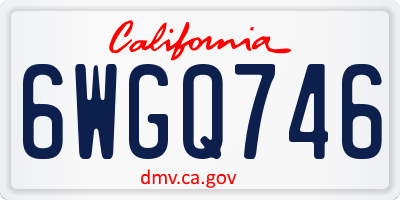 CA license plate 6WGQ746