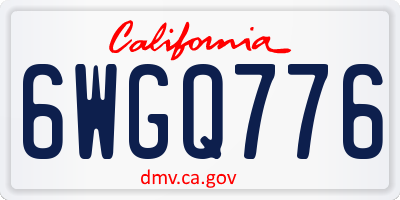 CA license plate 6WGQ776