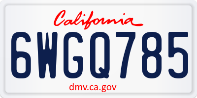 CA license plate 6WGQ785