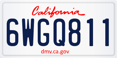 CA license plate 6WGQ811