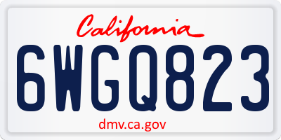 CA license plate 6WGQ823