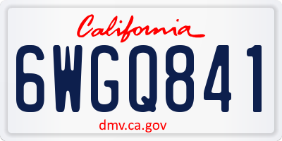 CA license plate 6WGQ841