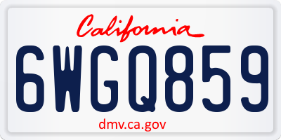 CA license plate 6WGQ859