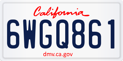 CA license plate 6WGQ861