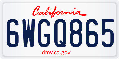 CA license plate 6WGQ865
